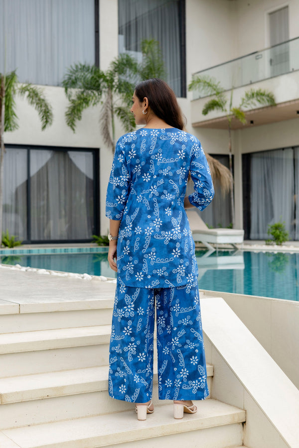 Coastal Breeze Blue Cotton Co-ord Set