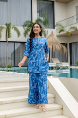 Coastal Breeze Blue Cotton Co-ord Set - Me&My