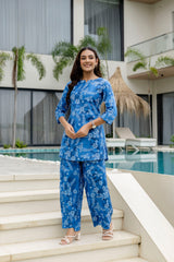 Coastal Breeze Blue Cotton Co-ord Set - Me&My