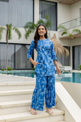 Coastal Breeze Blue Cotton Co-ord Set - Me&My