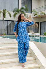 Coastal Breeze Blue Cotton Co-ord Set - Me&My