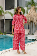 Bordeaux Beat Maroon Cotton Co-ord Set - Me&My