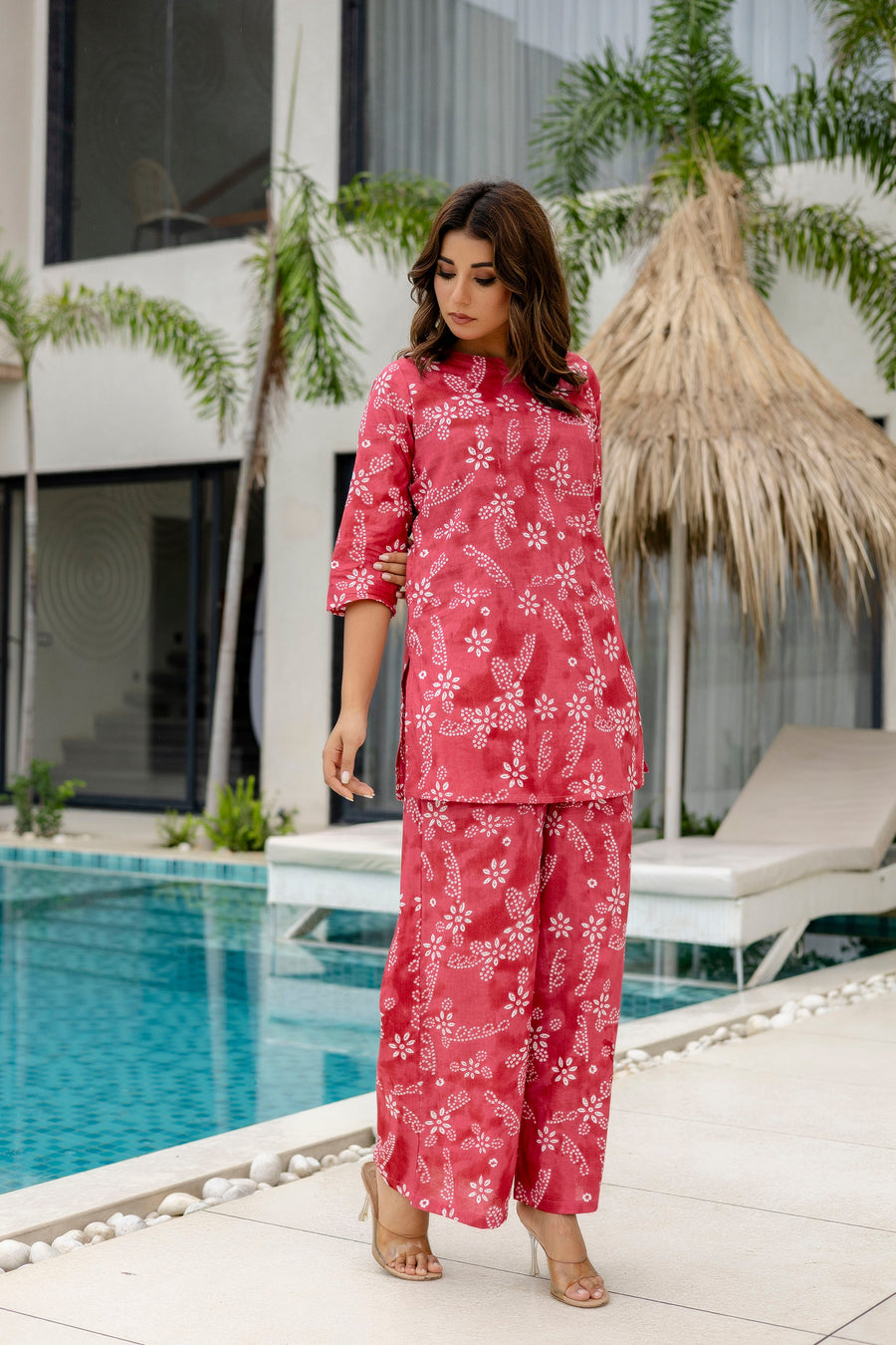 Bordeaux Beat Maroon Cotton Co-ord Set — image 8