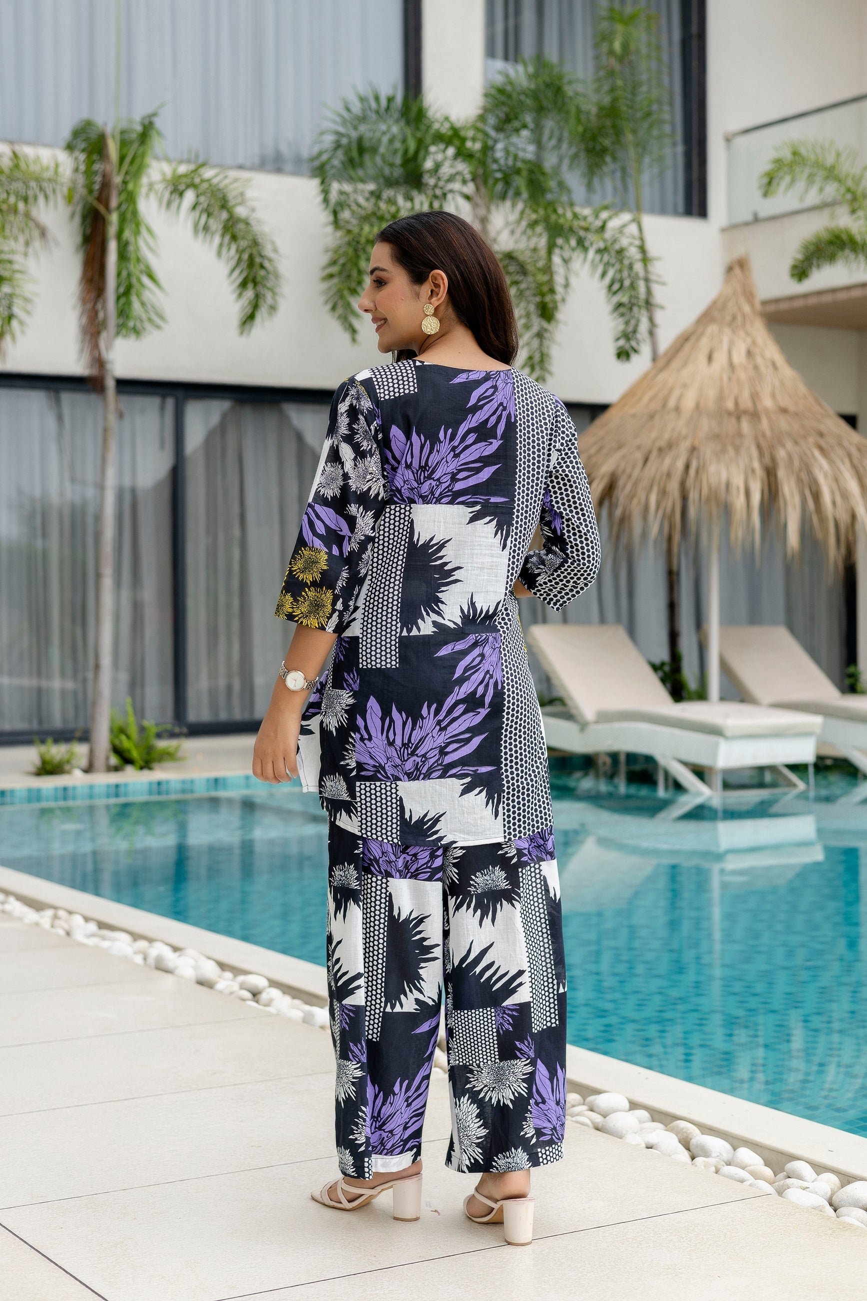 Inky Bloom Black Cotton Co-ord Set - Me&My