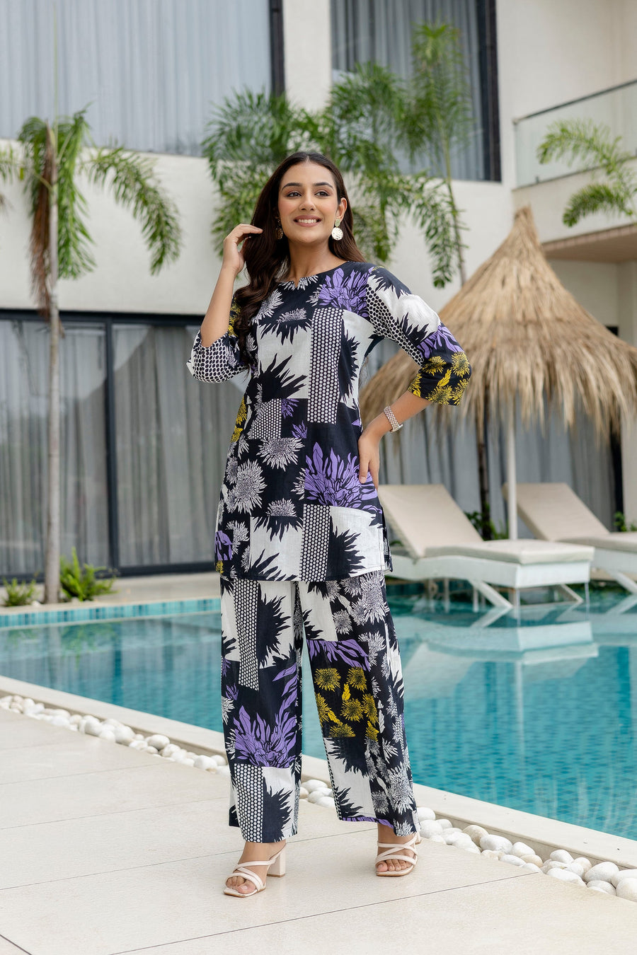 Inky Bloom Black Cotton Co-ord Set — image 8