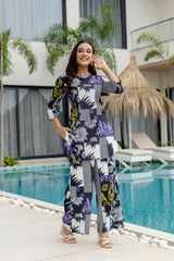 Inky Bloom Black Cotton Co-ord Set - Me&My