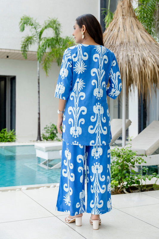 Blue Mirage Cotton Co-ord Set - Me&My