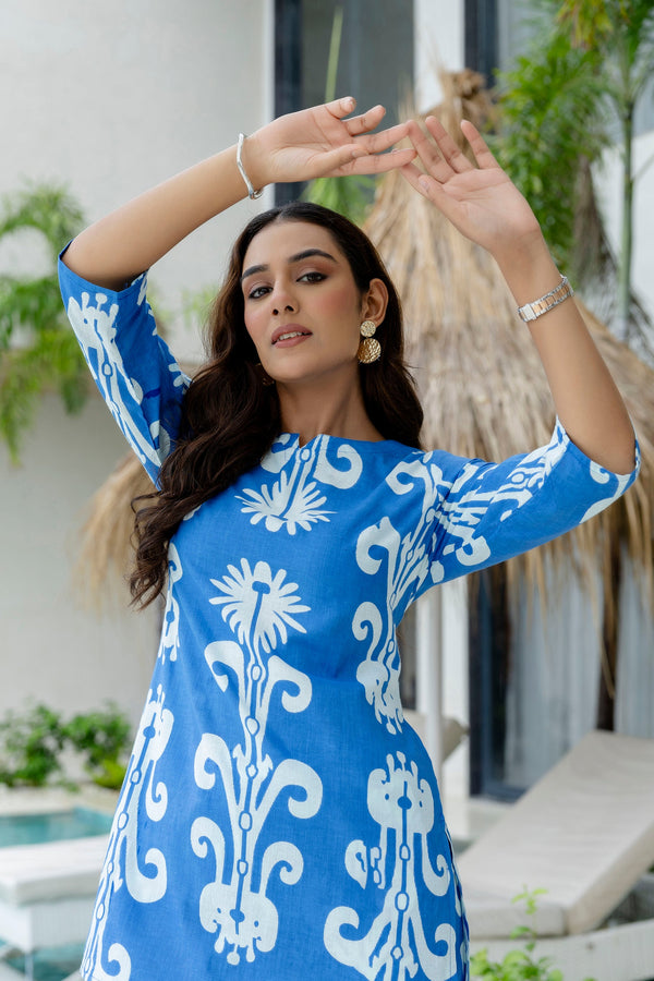 Blue Mirage Cotton Co-ord Set