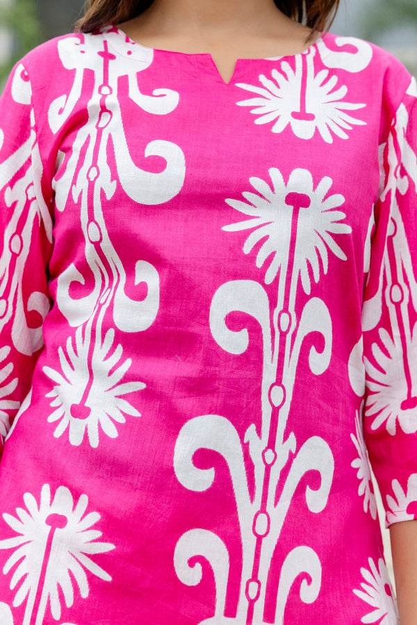 Bubblegum Breeze Pink Cotton Co-ord Set