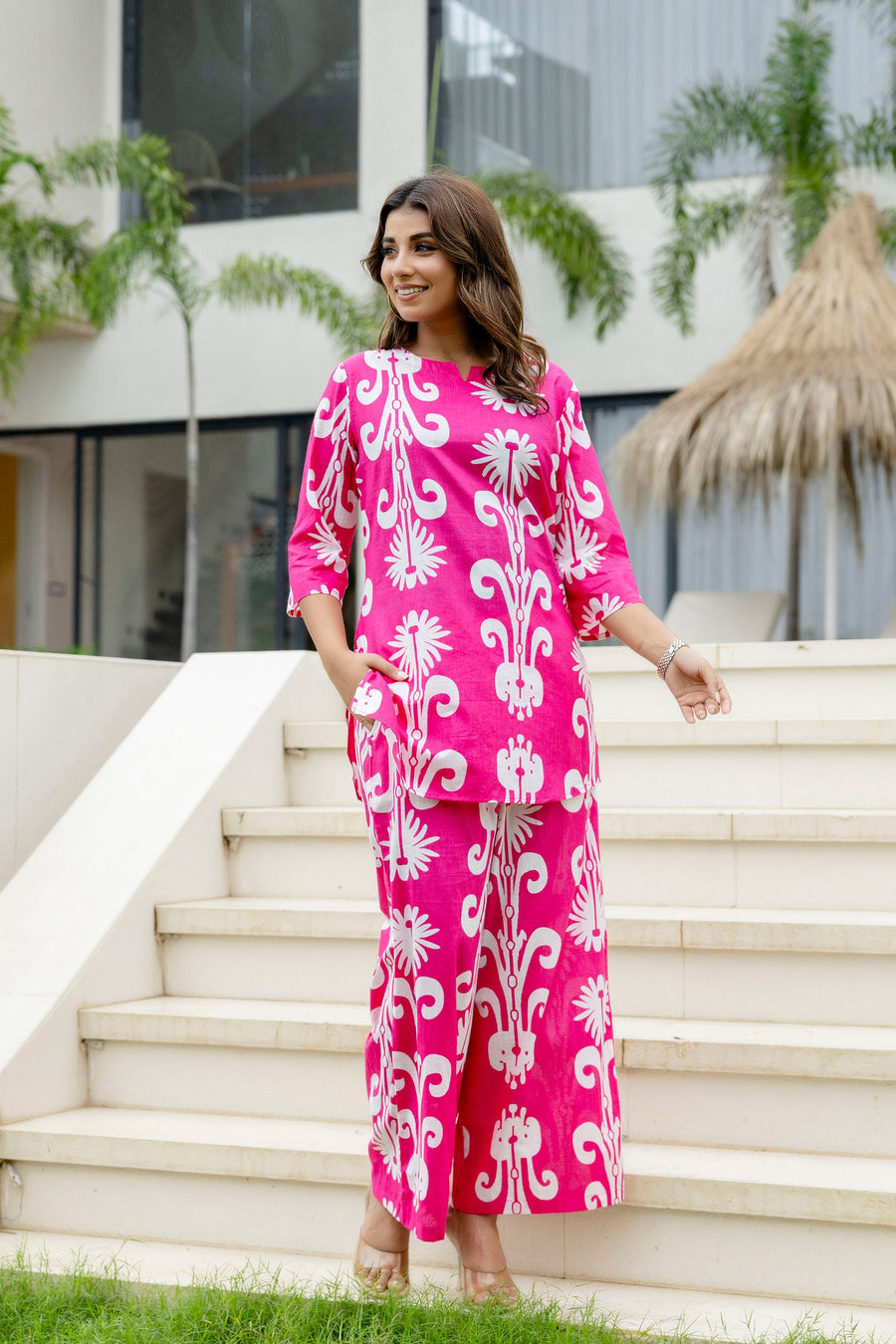 Bubblegum Breeze Pink Cotton Co-ord Set — image 5