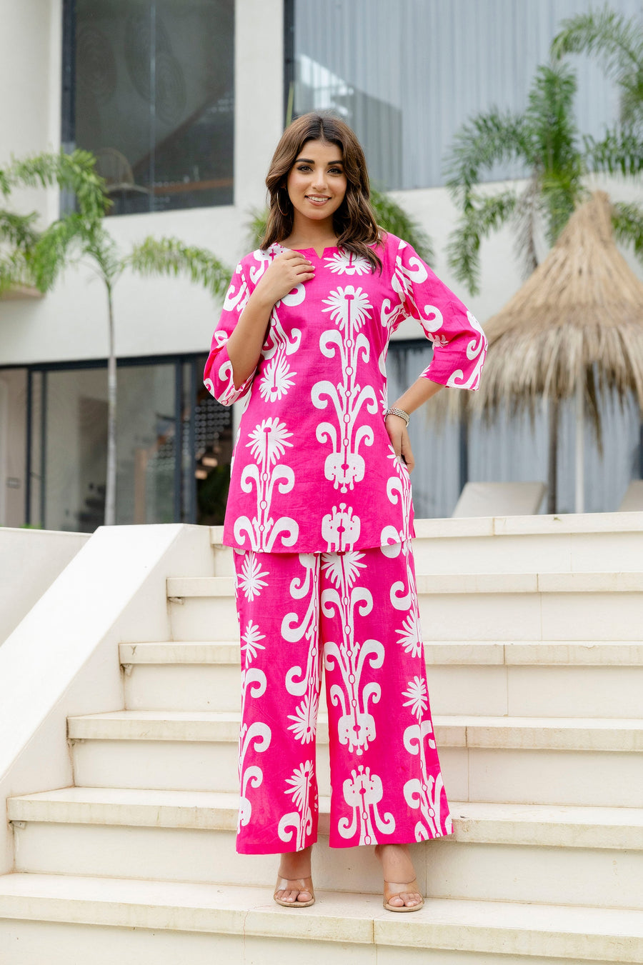 Bubblegum Breeze Pink Cotton Co-ord Set — image 7
