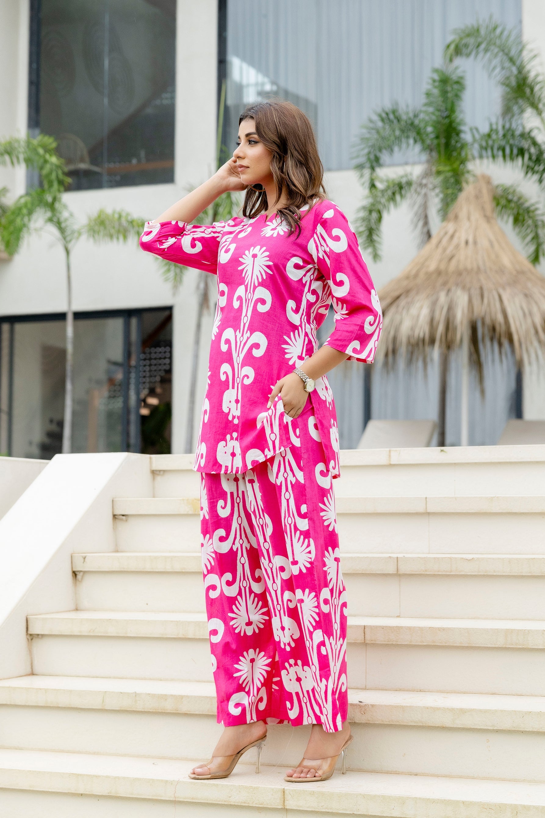 Bubblegum Breeze Pink Cotton Co-ord Set Me & My