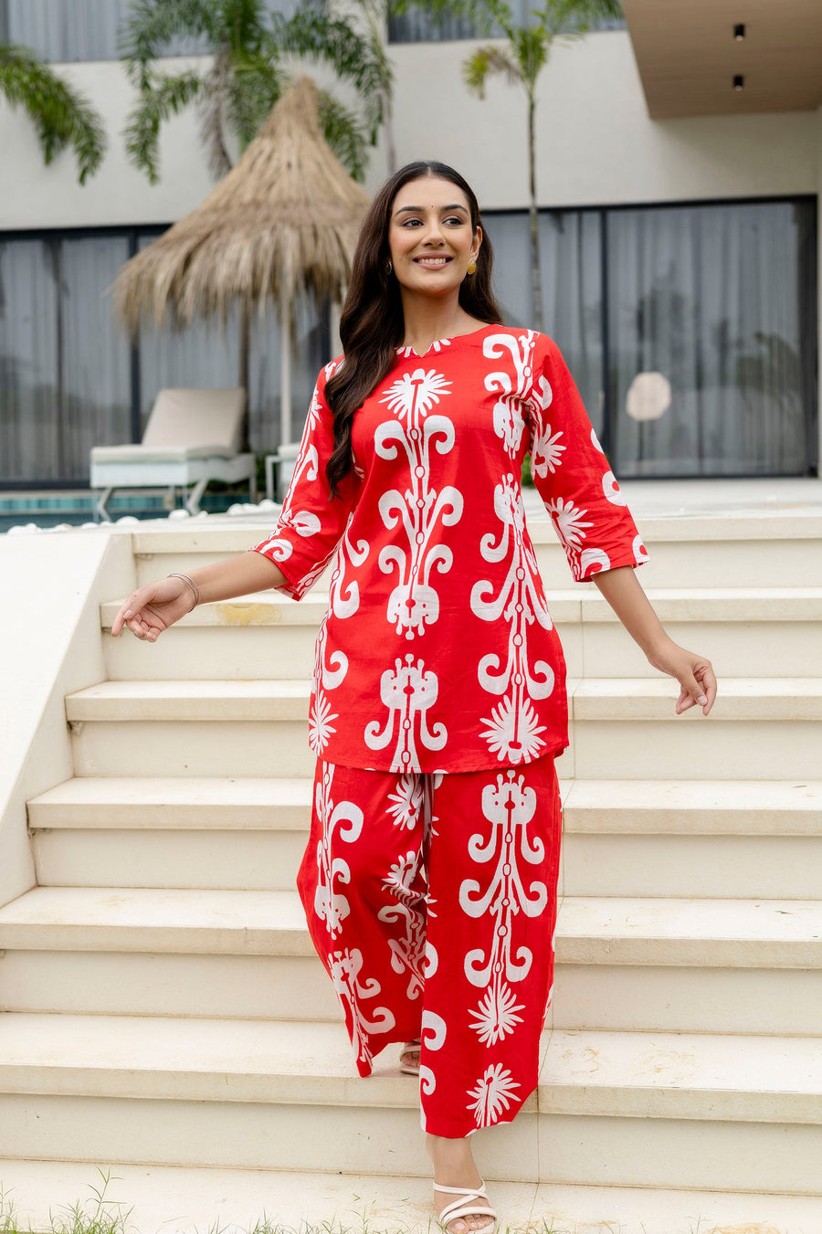 Rose Ember Red Cotton Co-ord Set — image 5