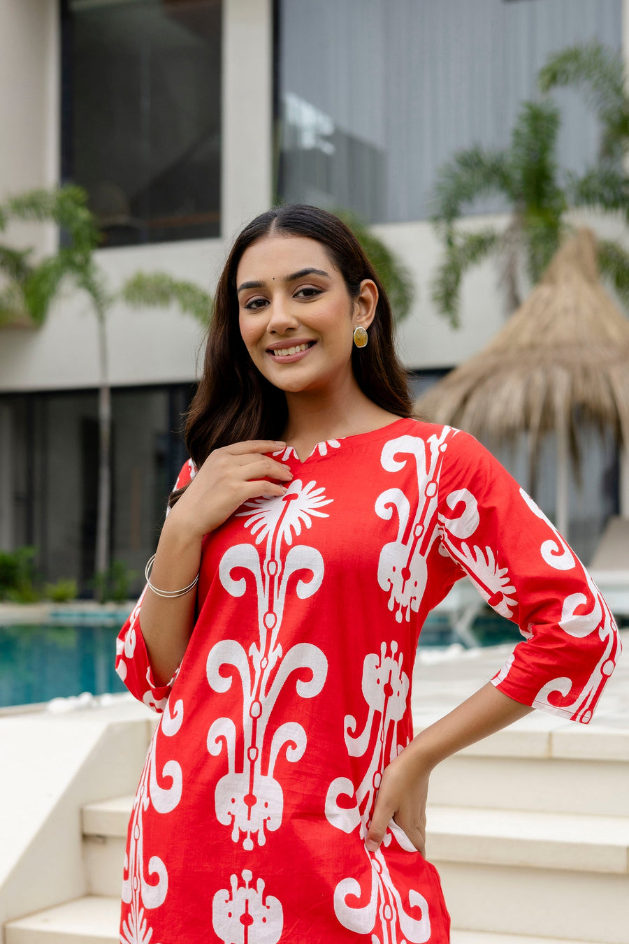 Rose Ember Red Cotton Co-ord Set — image 4