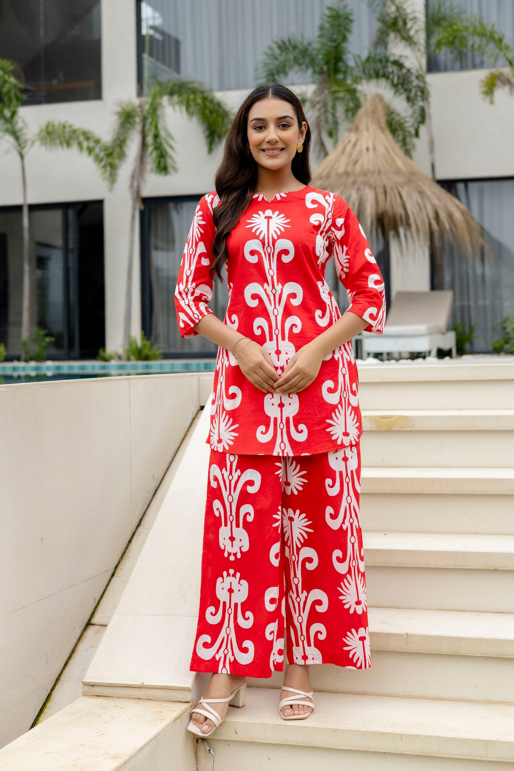 Rose Ember Red Cotton Co-ord Set Me & My