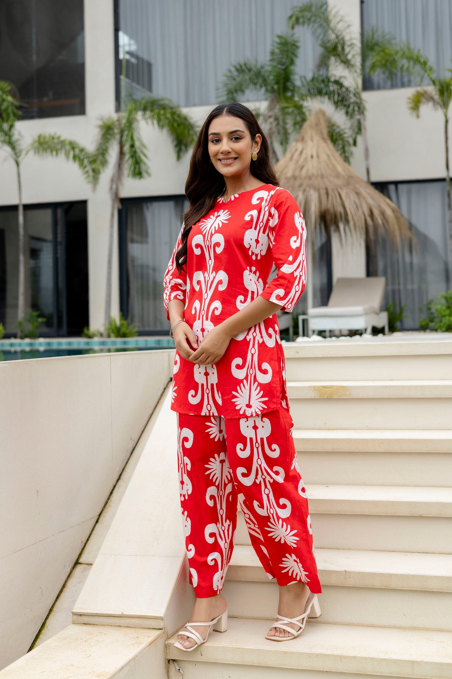 Rose Ember Red Cotton Co-ord Set Me & My