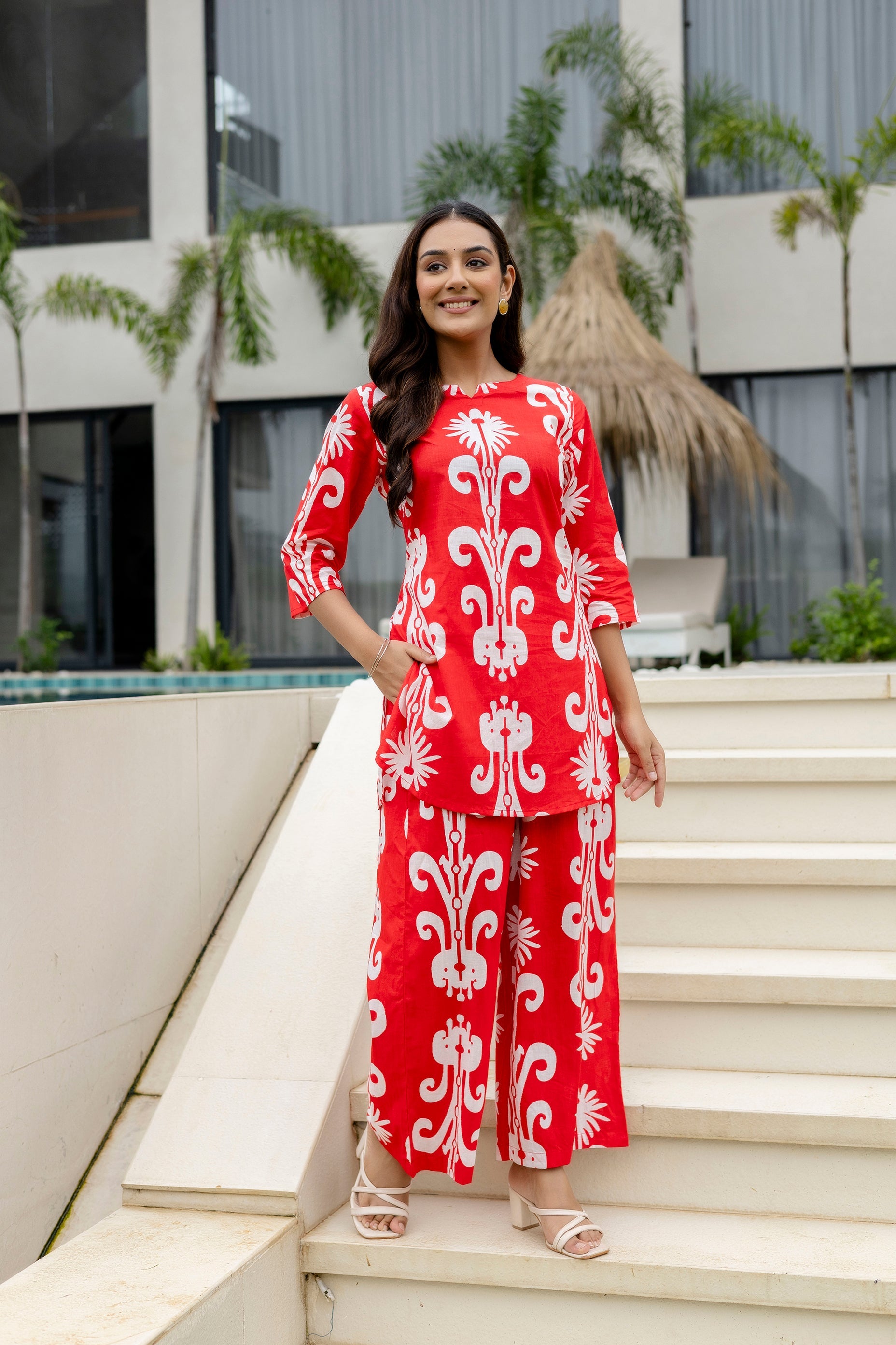 Rose Ember Red Cotton Co-ord Set Me & My