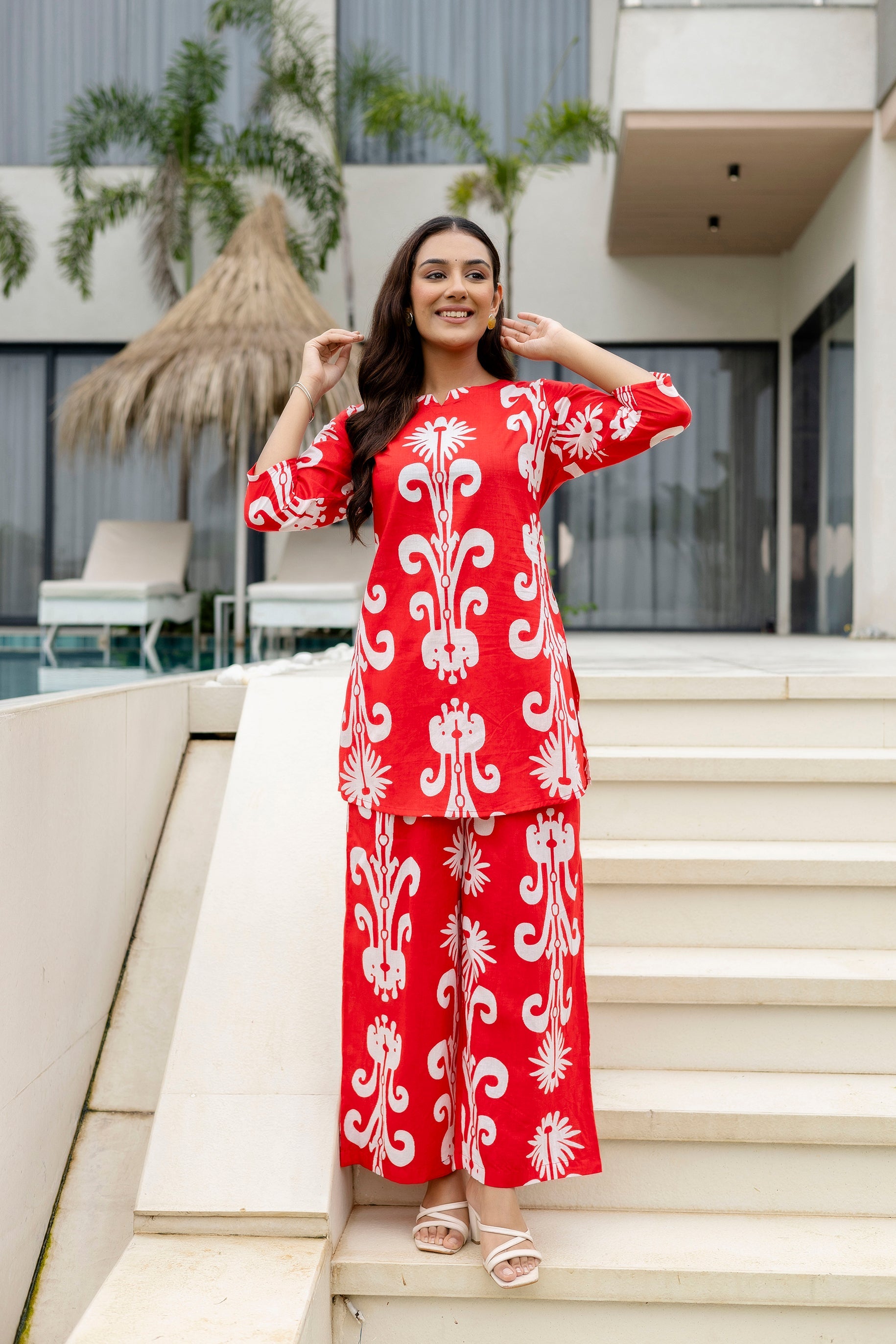 Rose Ember Red Cotton Co-ord Set Me & My