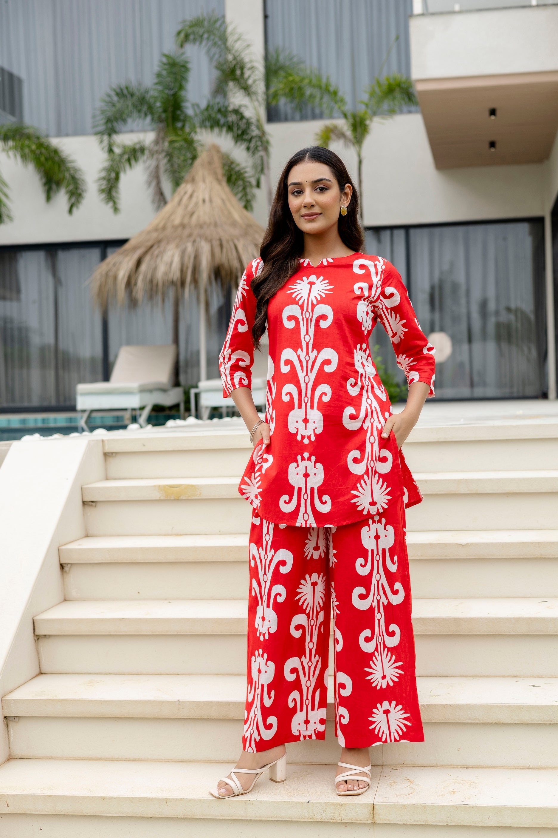 Rose Ember Red Cotton Co-ord Set Me & My
