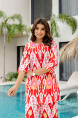 Fire Bloom Red Cotton Co-ord Set - Me&My