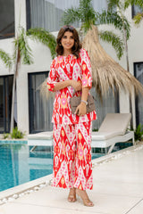 Fire Bloom Red Cotton Co-ord Set Me & My 