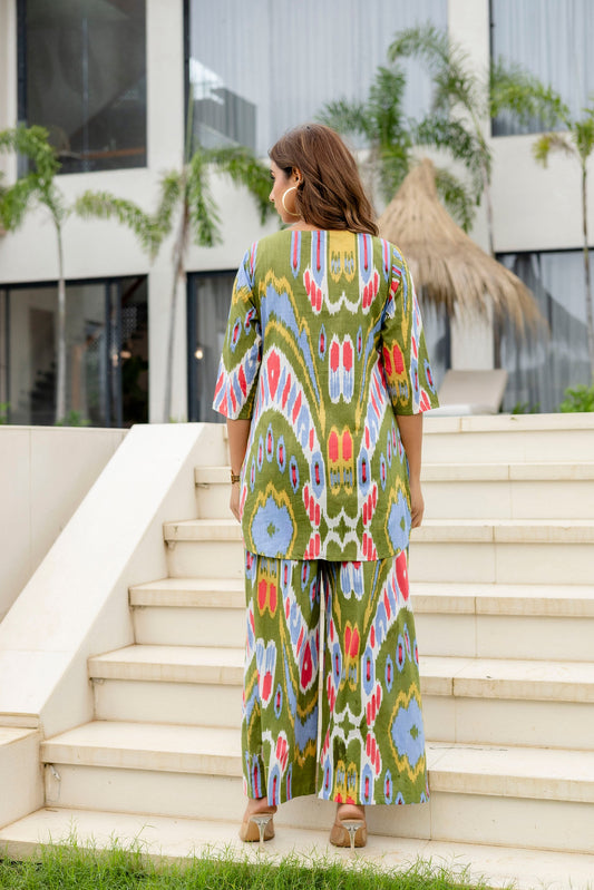 Forest Flow Green Cotton Co-ord Set - Me&My