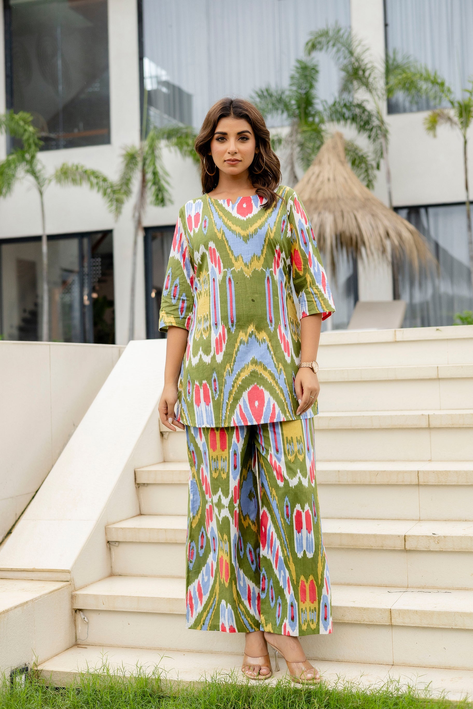Forest Flow Green Cotton Co-ord Set Me & My