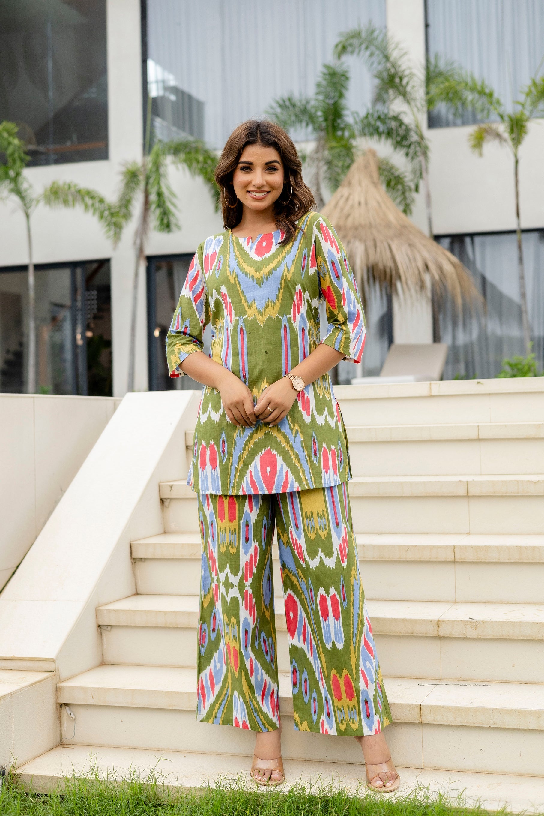 Forest Flow Green Cotton Co-ord Set Me & My