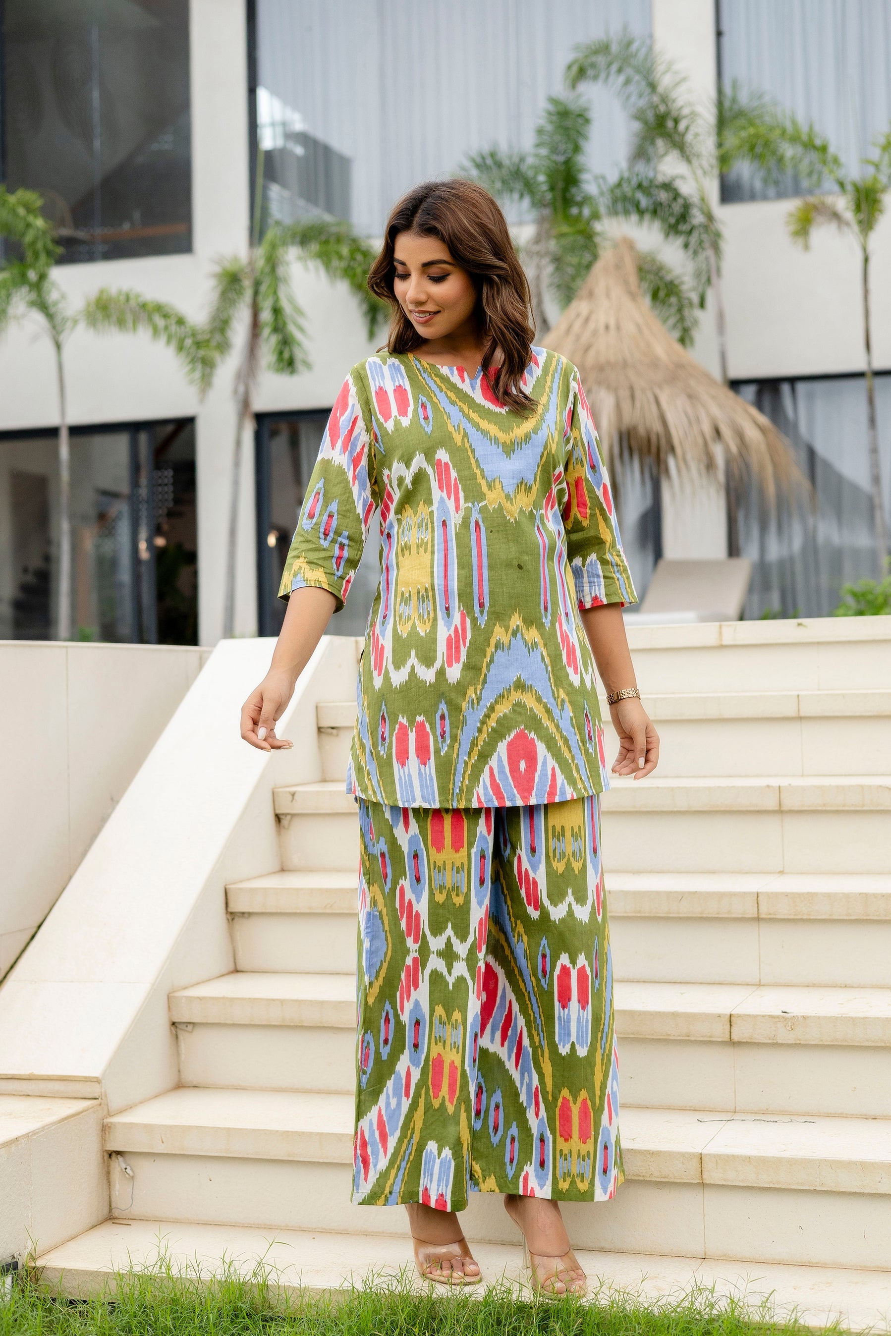Forest Flow Green Cotton Co-ord Set Me & My