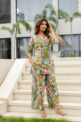 Forest Flow Green Cotton Co-ord Set - Me&My