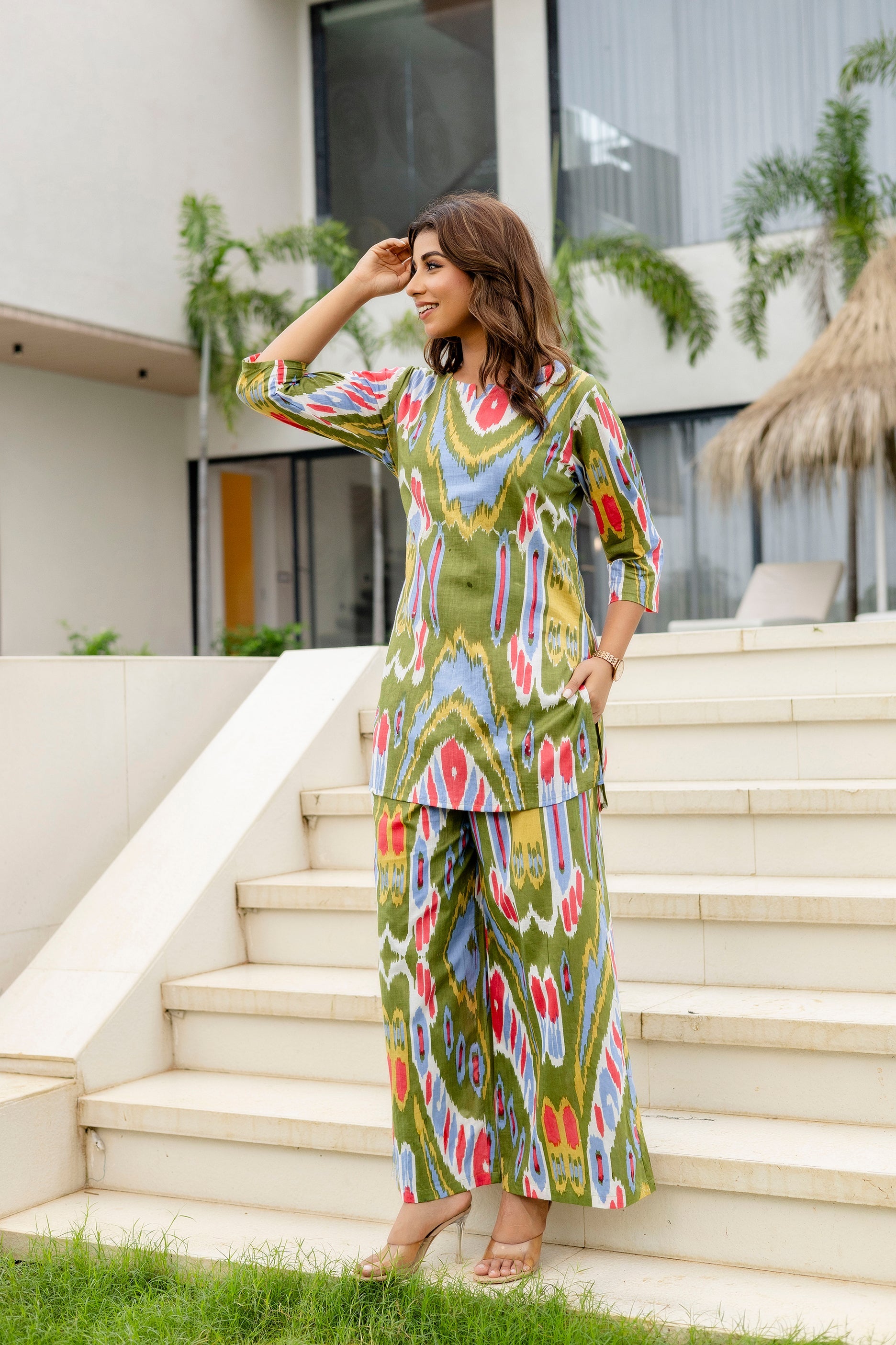 Forest Flow Green Cotton Co-ord Set Me & My