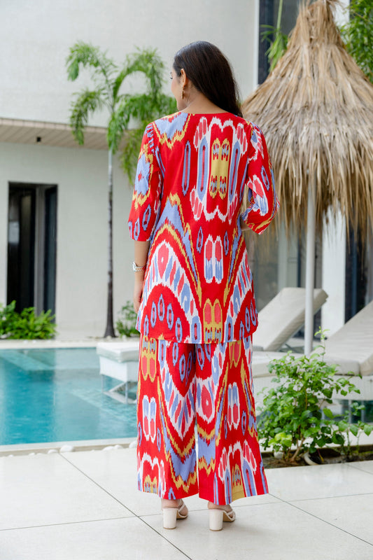 Summer Red Cotton Co-ord Set - Me&My