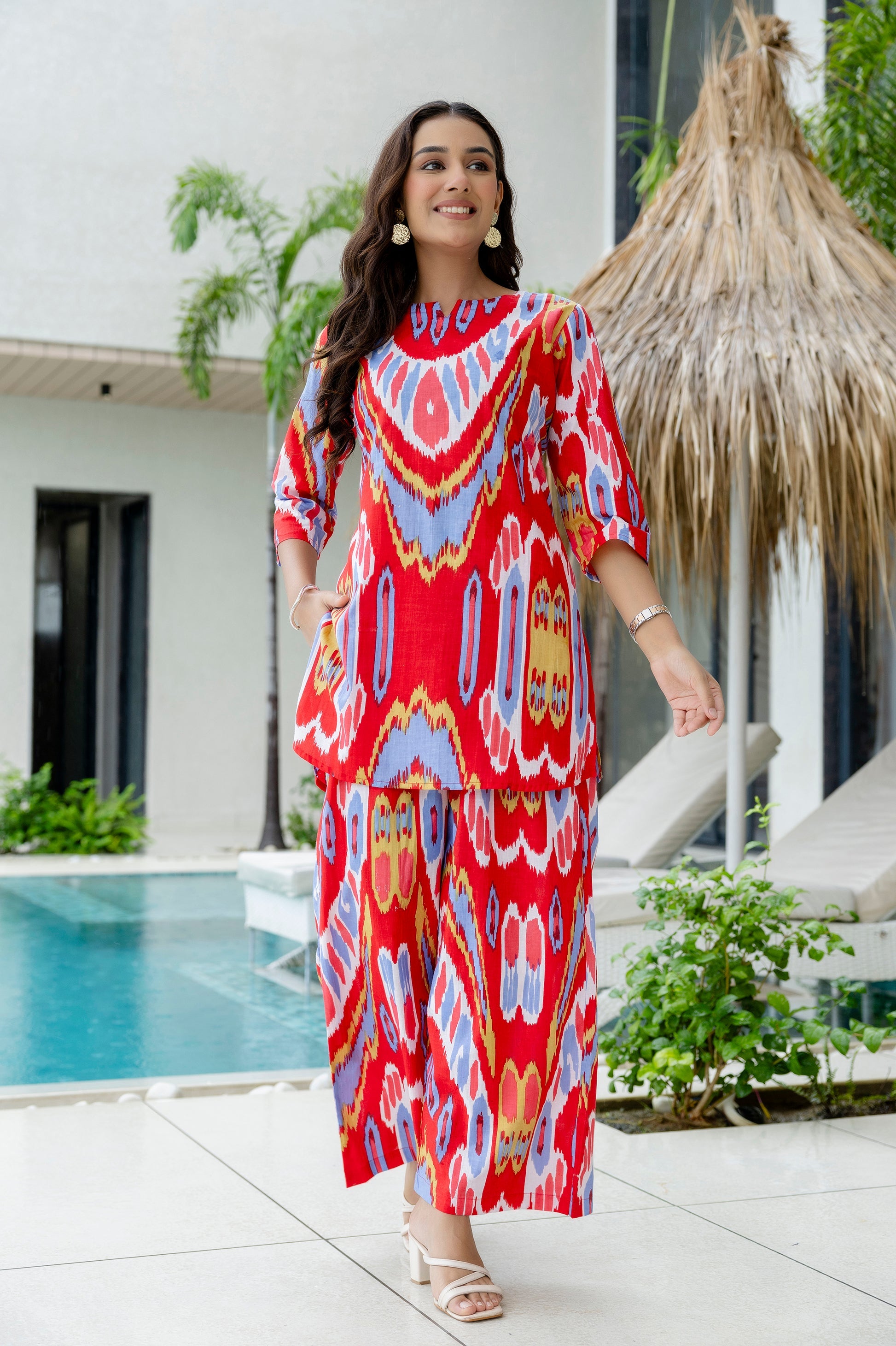 Summer Red Cotton Co-ord Set Me & My
