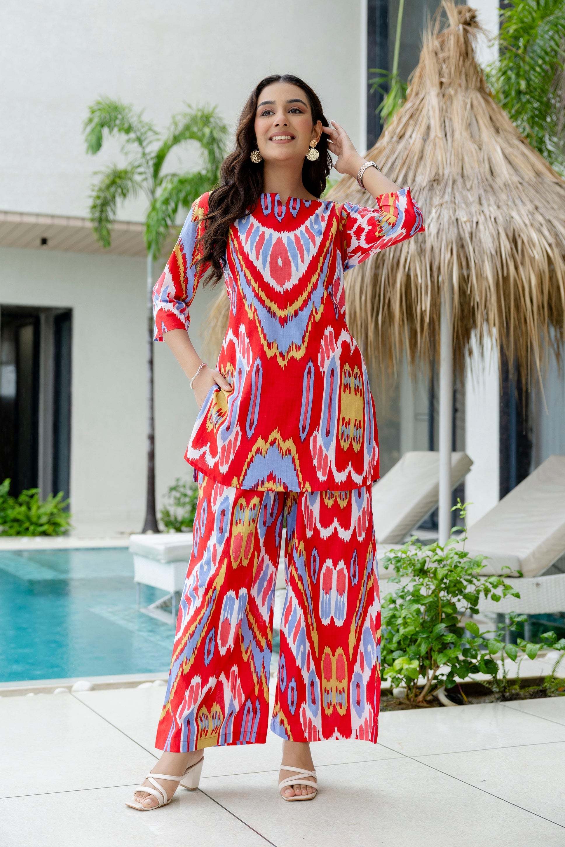 Summer Red Cotton Co-ord Set Me & My