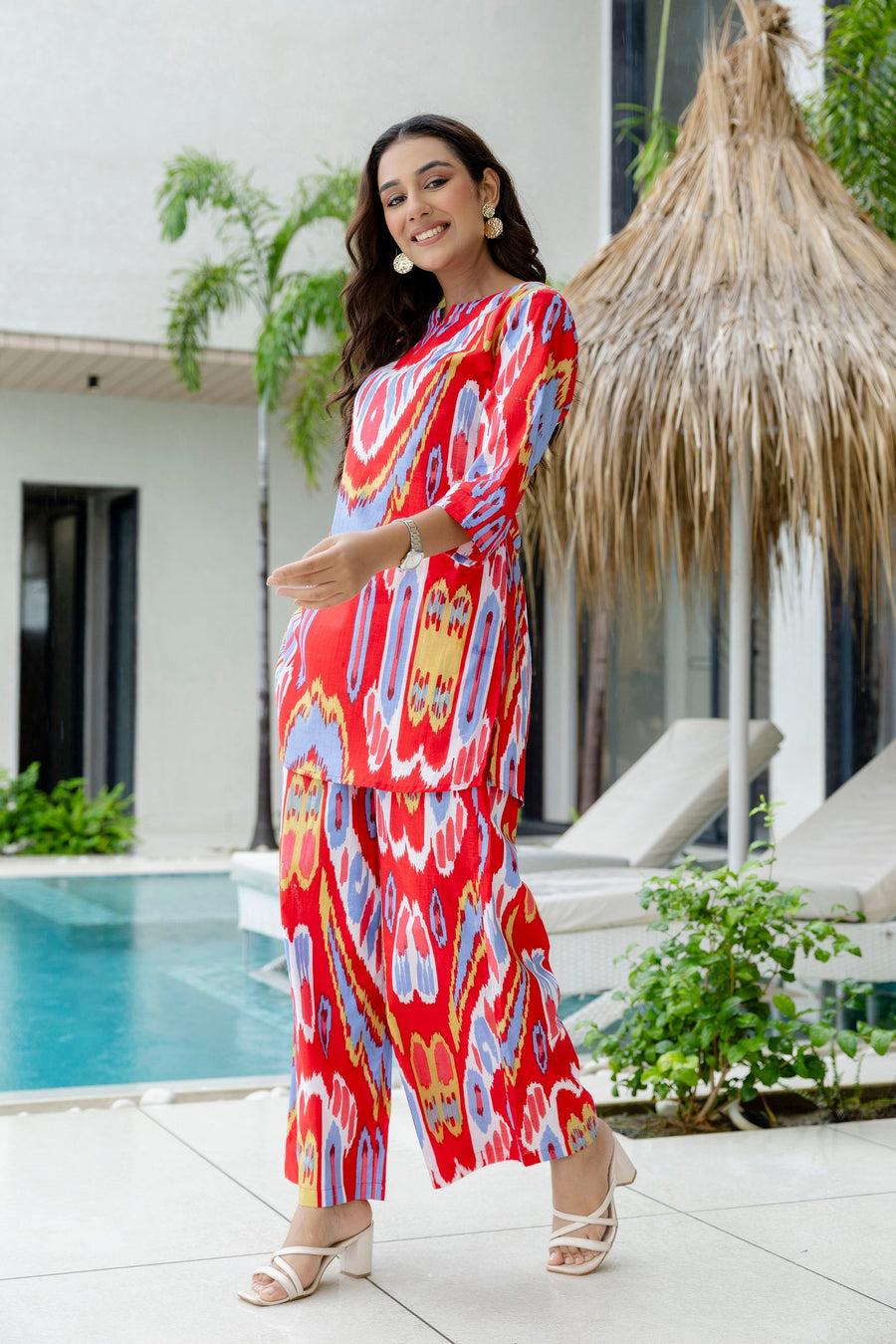 Summer Red Cotton Co-ord Set — image 3
