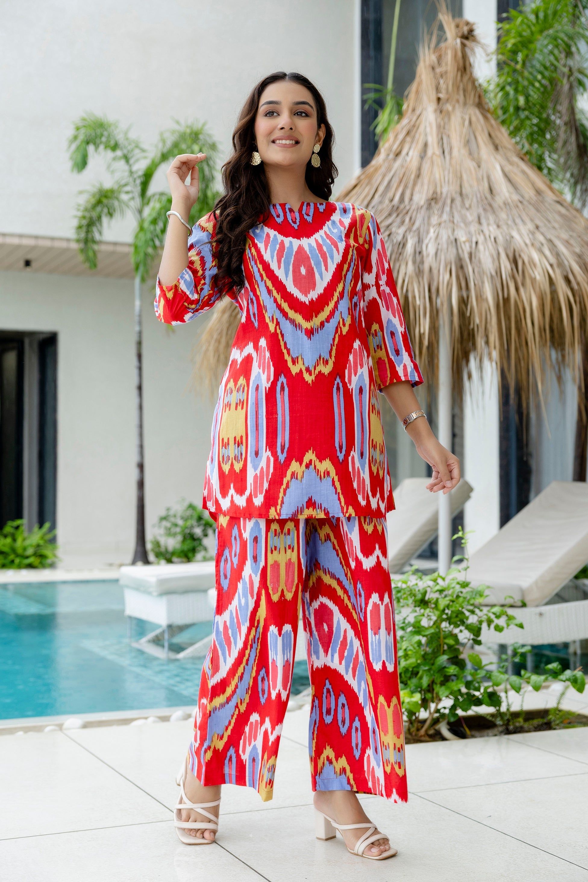 Summer Red Cotton Co-ord Set Me & My