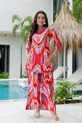 Summer Red Cotton Co-ord Set Me & My