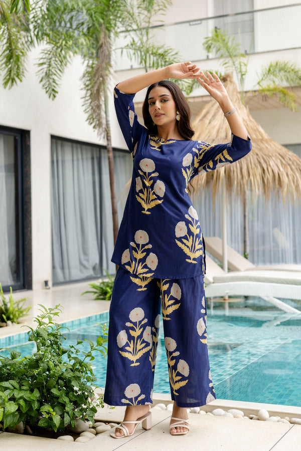 Blue Dusk Cotton Co-ord Set