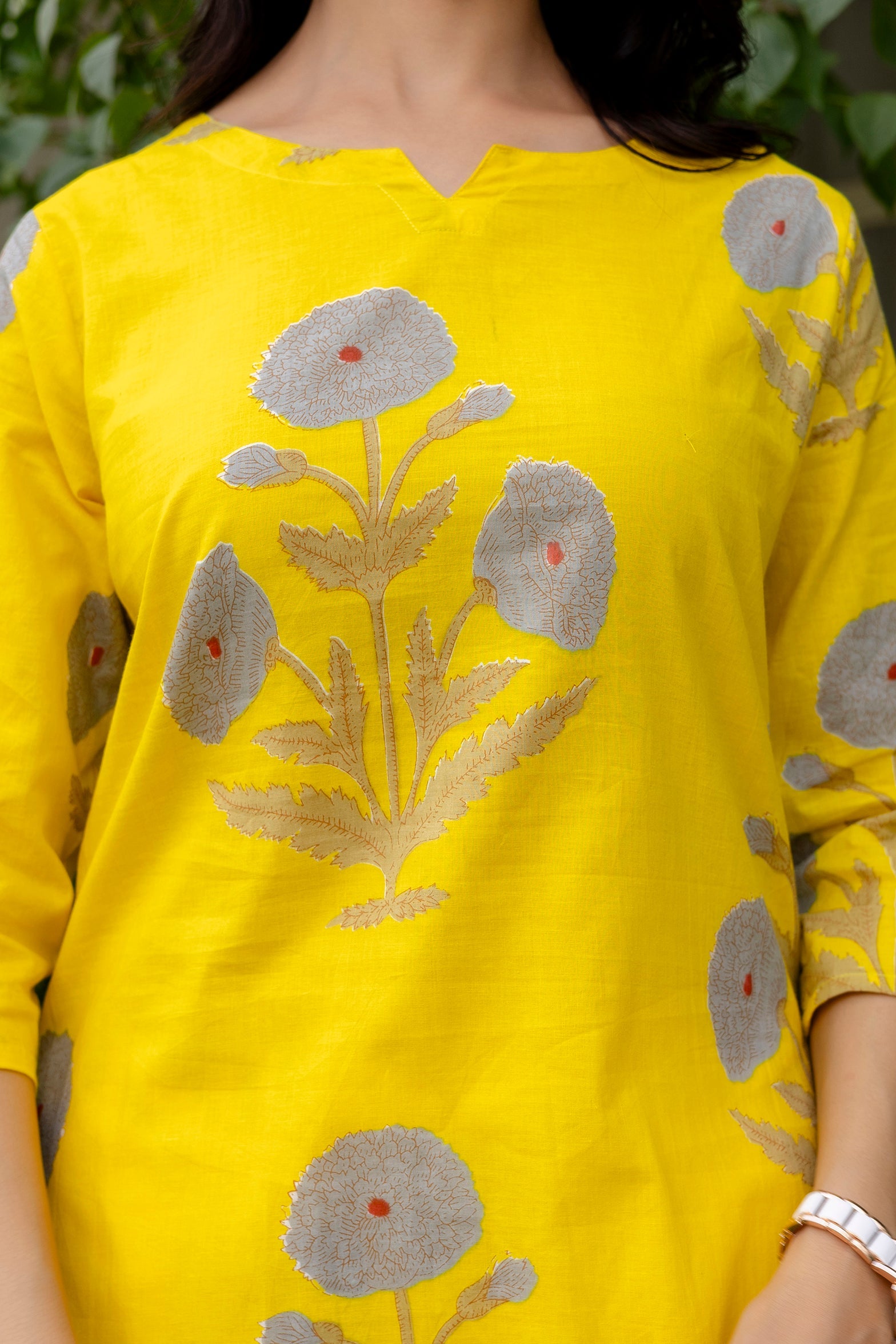 Amber Blossom Yellow Floral Cotton Co-ord Set