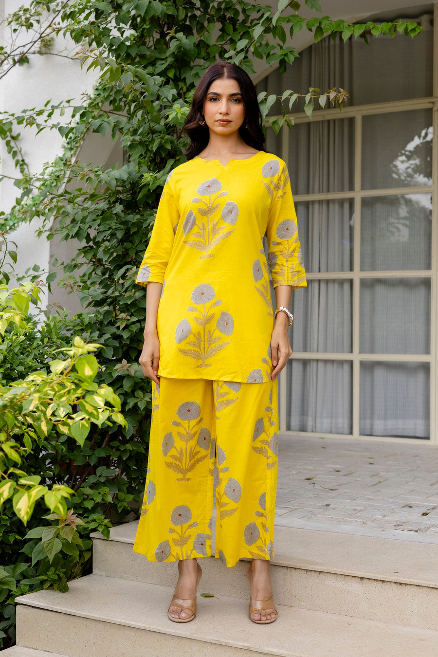 Amber Blossom Yellow Floral Cotton Co-ord Set — image 5
