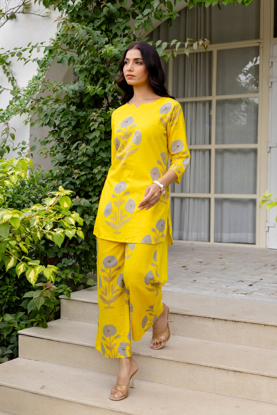 Amber Blossom Yellow Floral Cotton Co-ord Set — image 4