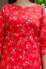 Crimson Street Red Cotton Co-ord Set - Me&My