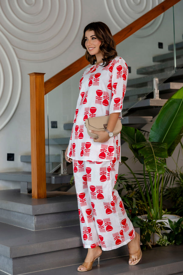 Sacred White Cotton Co-ord Set