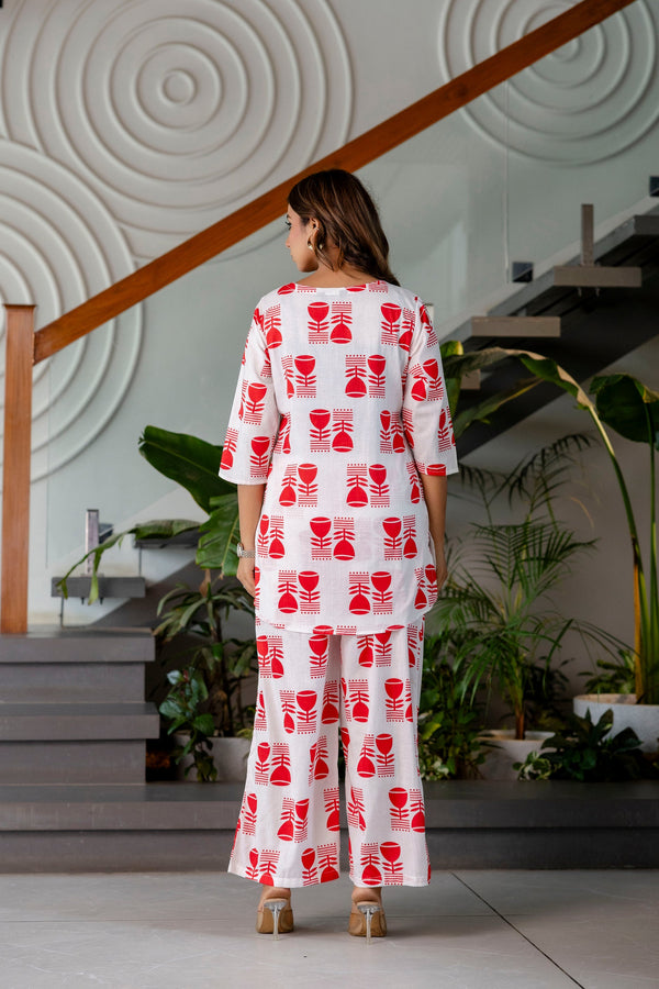 Sacred White Cotton Co-ord Set