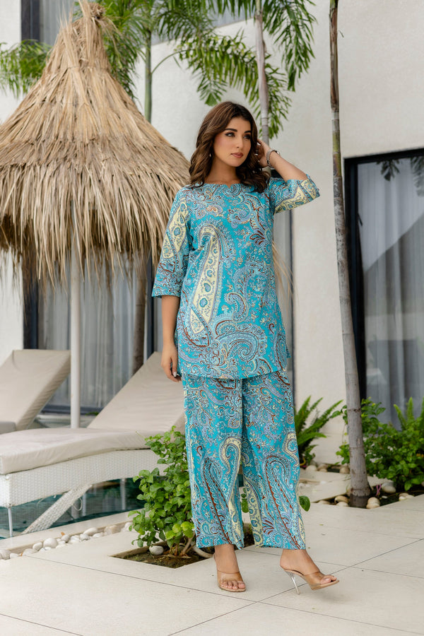 Blue Meadow Cotton Co-ord Set