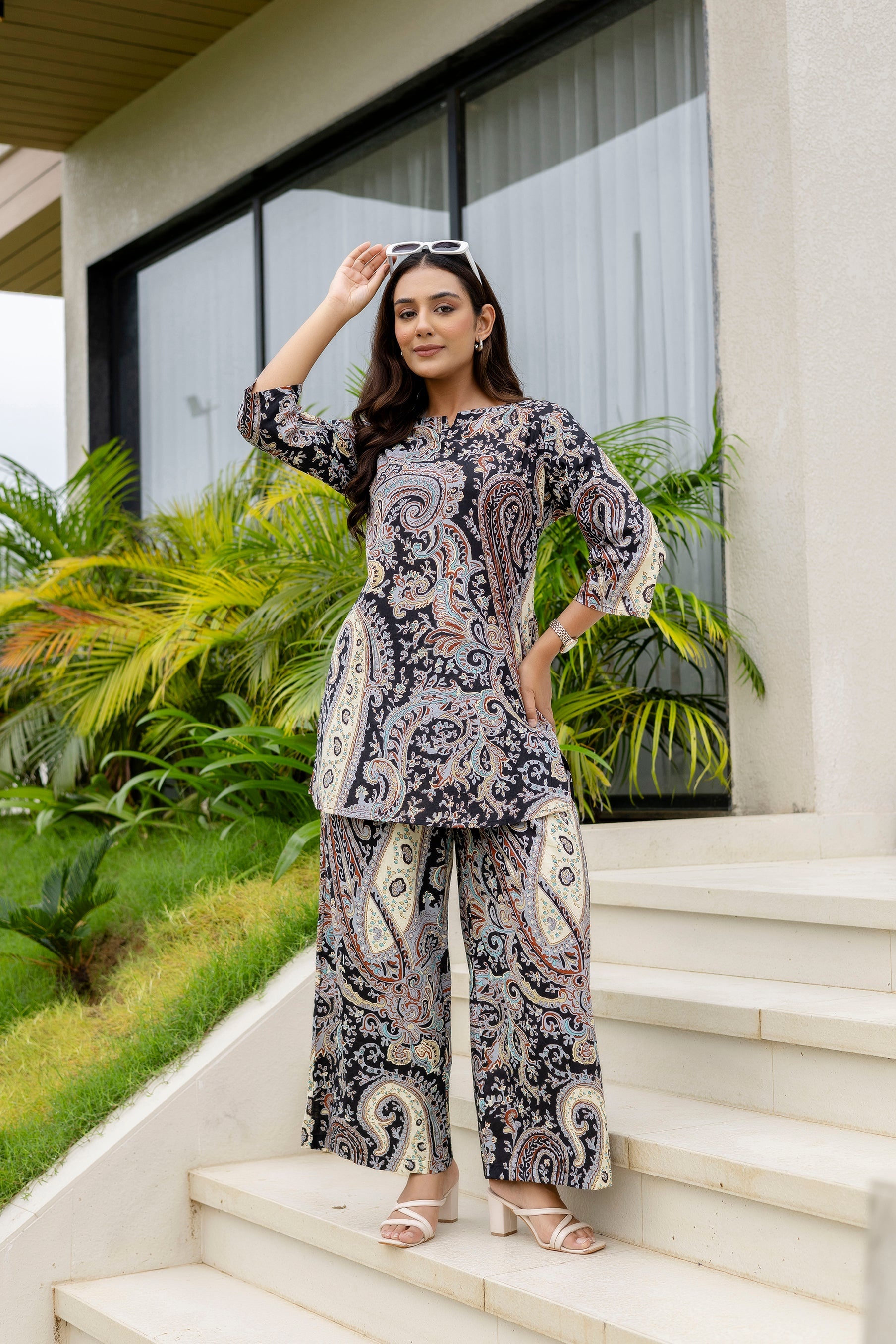 Carbon Calm Black Cotton Co-ord Set Me & My 