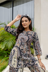Carbon Calm Black Cotton Co-ord Set Me & My 