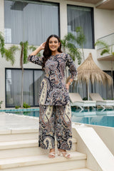 Carbon Calm Black Cotton Co-ord Set Me & My 