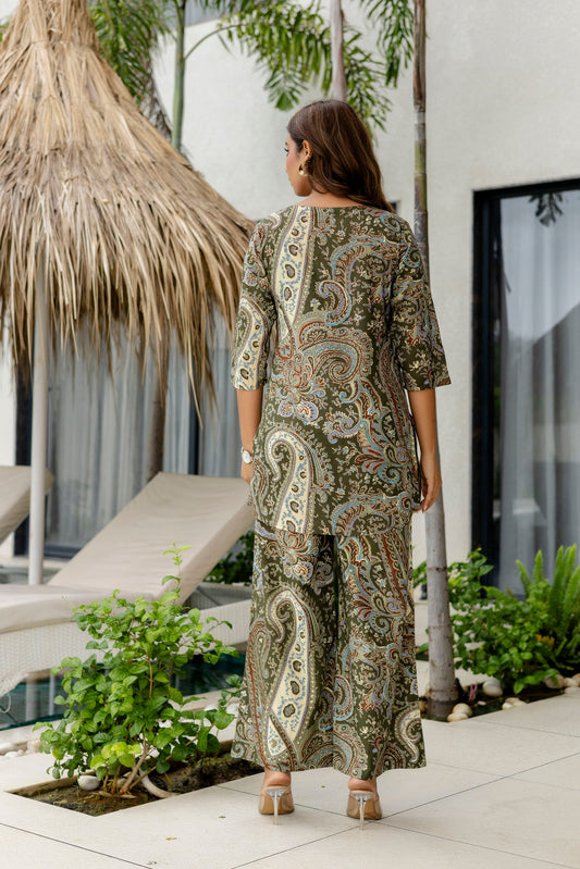 Sage Luxe Green Cotton Co-ord Set - Me&My