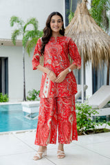 Clay Red Cotton Co-ord Set - Me&My